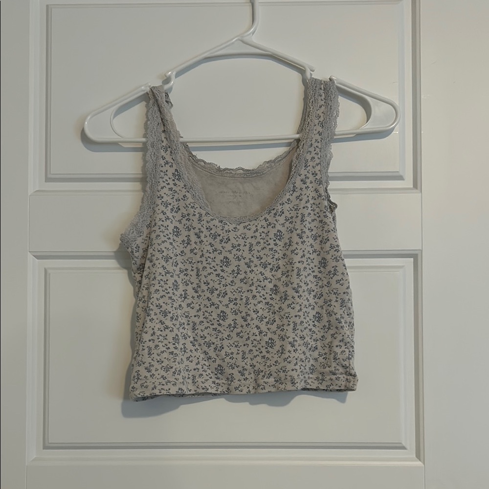 Floral Gray Sleeveless Top